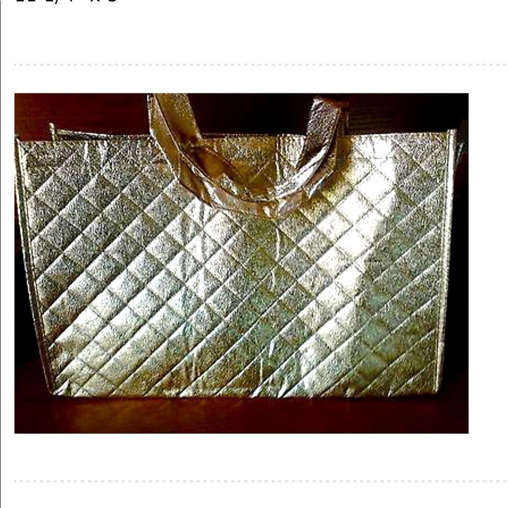 Quilted Gold Metallic Tote Bags